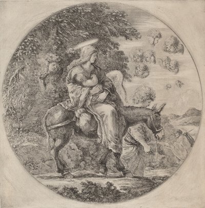La Huida a Egipto, probablemente 1662 de Stefano della Bella
