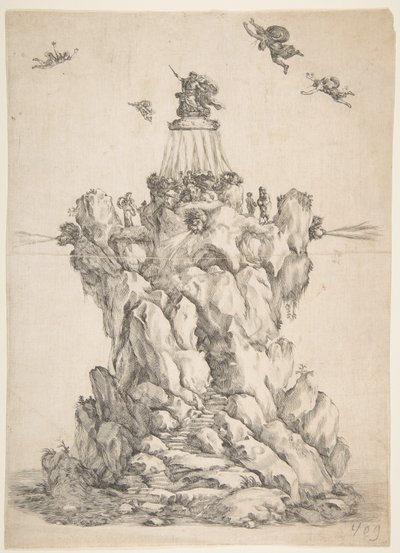 La roca de Eolo, 1652 de Stefano della Bella