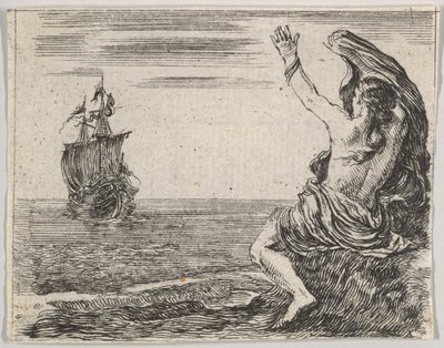 Teseo y Ariadna, del Juego de la Mitología, 1644 de Stefano della Bella