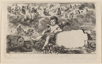 Página de título para Jeu des Mythologie, 1644 de Stefano della Bella