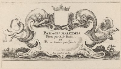 Página de título para Paysages maritimes, 1644 de Stefano della Bella