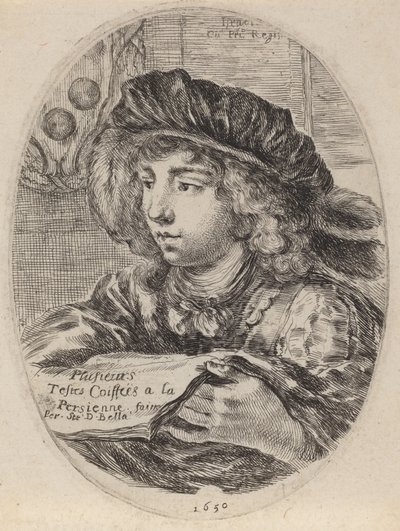 Página de título para Plusieurs Testes Coiffées a la Persienne, 1650 de Stefano della Bella