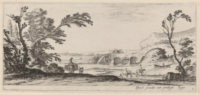 Viajeros cruzando un arroyo, en o antes de 1647 de Stefano della Bella