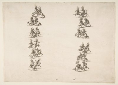 Veinticuatro Caballeros Luchando en Dos Columnas, 1652 de Stefano della Bella