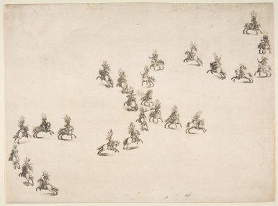 Veinticuatro caballeros forman una doble S, 1652 de Stefano della Bella