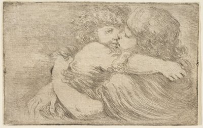 Dos niños abrazándose, ca. 1662 de Stefano della Bella