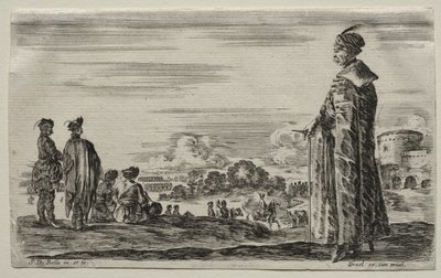 Varias Figuras y Paisajes: Un Grupo de Caballeros Polacos de Stefano della Bella