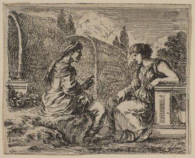 Vertumno y Pomona, de Juego de Mitología, 1644 de Stefano della Bella