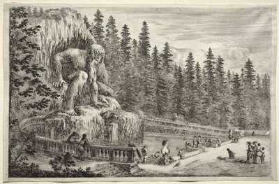 Views of the Villa of Pratolino:  Colossal Statue of the Apennines de Stefano della Bella