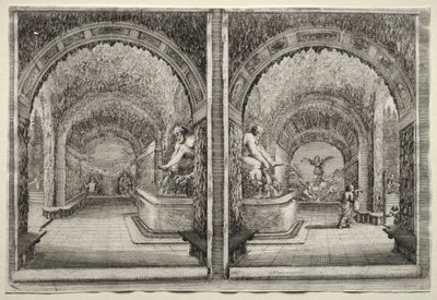 Views of the Villa of Pratolino:  Two Views of the Grotto de Stefano della Bella