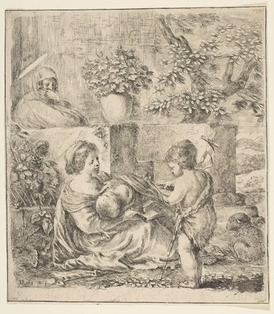 Virgen y Niño con San Juan Bautista y Santa Isabel, ca. 1641 de Stefano della Bella