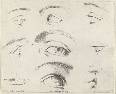 Siete ojos, dos bocas y una nariz Los fundamentos del dibujo (título de la serie) I principii del disegno (título de la serie) de Stefano della Bella