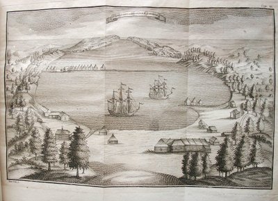 Vista del Puerto de Petropavlovsk, 1755 de Stepan Petrovich Krasheninnikov