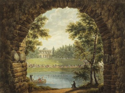 Vista de la dacha del Príncipe Stroganov cerca de San Petersburgo de Stepan Philippovich Galaktionov