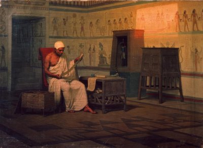 Sacerdote egipcio leyendo un papiro de Stepan Wladislawowitsch Bakalowitsch