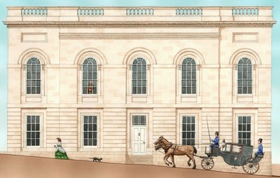 Armagh Robinson Library, Armagh, Irlanda del Norte: exterior en 1852, 2001 (tinta y acuarela) de Stephen Conlin