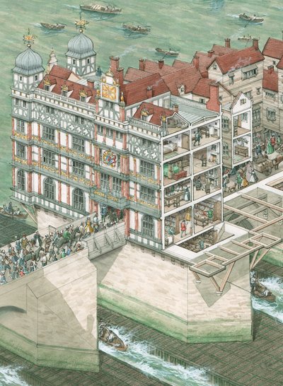 Casa Nonsuch en el Viejo Puente de Londres de Stephen Conlin