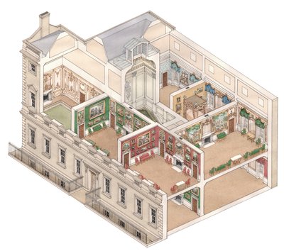 Norfolk House, Londres, c.1890-1914 (tinta y acuarela) de Stephen Conlin