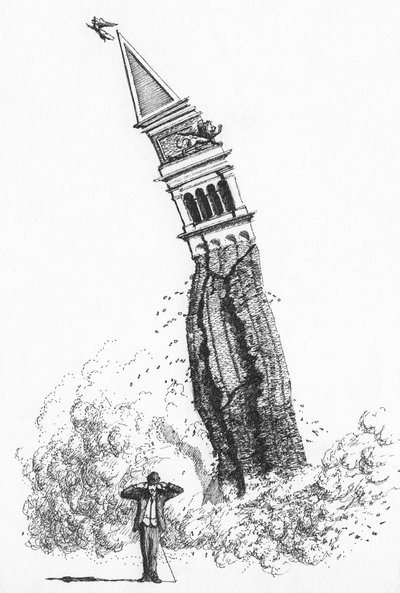 Derrumbe del Campanile de la Plaza de San Marcos de Venecia en 1902 de Stephen Conlin