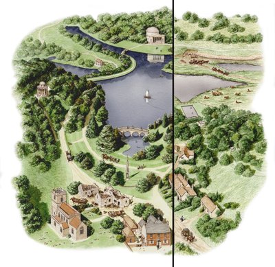 The Development of Stourhead, Wiltshire, c.1755-1812 (tinta y acuarela) de Stephen Conlin