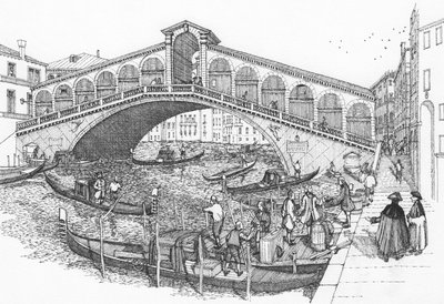 El puente de Rialto, Venecia en el siglo XVIII de Stephen Conlin