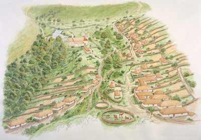 Aldea medieval de Wharram Percy, North Yorkshire, siglo XIII de Stephen Conlin