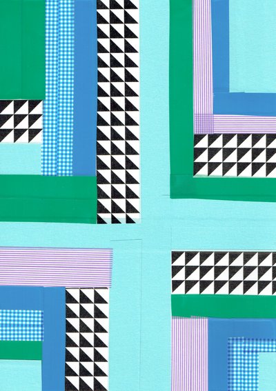 Criss cross I, 2017 (cinta sobre papel) de Stephen Dow