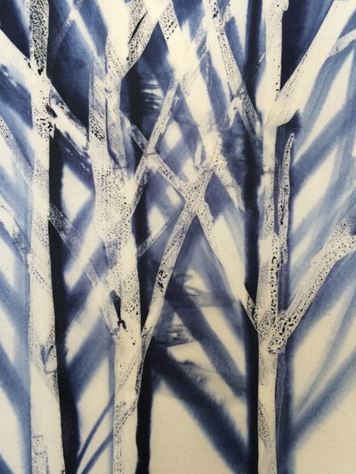 Árbol II, 2016 (cera sobre tela) de Stephen Dow