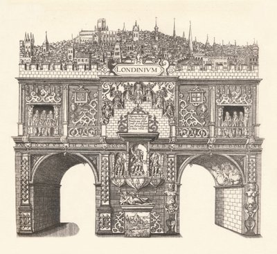 Arco triunfal erigido en honor de la entrada y paso del Rey James por Londres, 1604 de Stephen Harrison