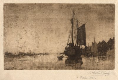 escena del río con barco de Stephen Parrish