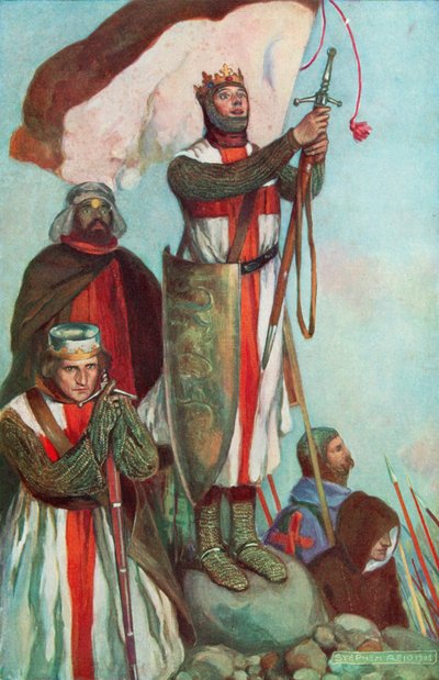 Cruzados avistando Jerusalén (litografía en color) de Stephen Reid