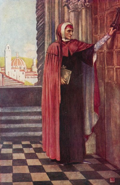 Dante en busca de la paz (litografía en color) de Stephen Reid