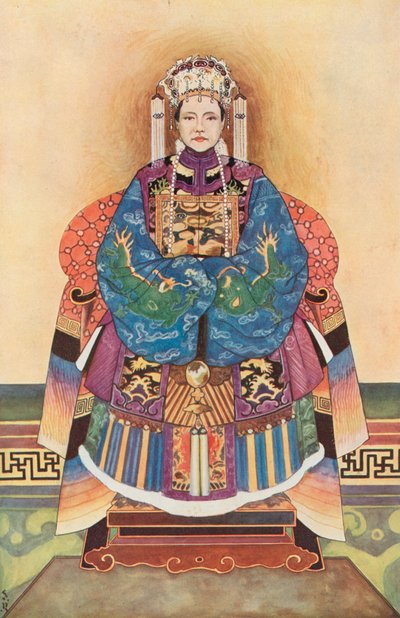Emperatriz viuda de China (litografía en color) de Stephen Reid