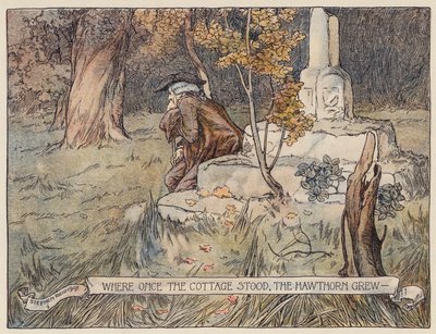 Ilustración para The Deserted Village de Oliver Goldsmith (litografía en color) de Stephen Reid