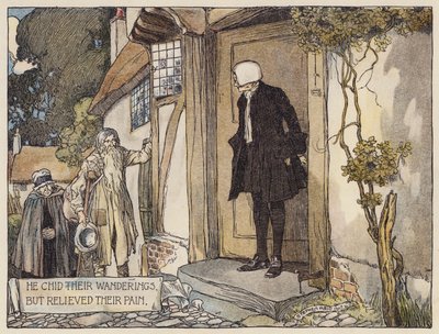 Ilustración para The Deserted Village de Oliver Goldsmith (litografía en color) de Stephen Reid