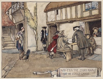 Ilustración para The Deserted Village de Oliver Goldsmith (litografía en color) de Stephen Reid