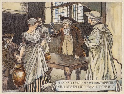 Ilustración para The Deserted Village de Oliver Goldsmith (litografía en color) de Stephen Reid