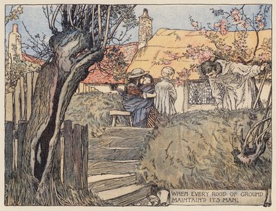Ilustración para The Deserted Village de Oliver Goldsmith (litografía en color) de Stephen Reid