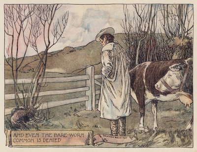 Ilustración para The Deserted Village de Oliver Goldsmith (litografía en color) de Stephen Reid