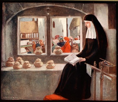 Lady Julian of Norwich, ilustración de "The Mighty Army" de Winifred M. Letts, pub. 1912 (litografía en color) de Stephen Reid