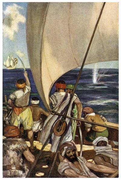Representación de los Piratas Barbarescos en el Mar Mediterráneo Ilustración de Stephen Reid (1873-1948) en "The Boy