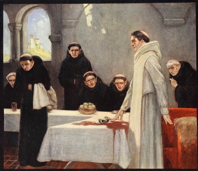 San Benito y los monjes, ilustración de 