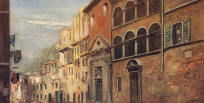 La Casa de Santa Catalina, Siena (litografía en color) de Stephen Reid
