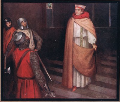 El martirio de Santo Tomás (litografía en color) de Stephen Reid