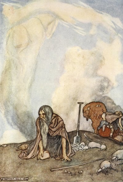 El corcel blanco se había desvanecido de sus ojos como una corona de niebla, ilustración de 