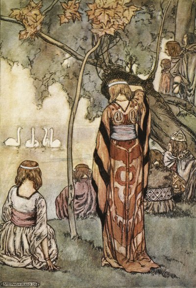 Hicieron un campamento y los cisnes les cantaron, ilustración de 