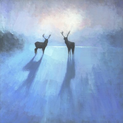 Majestuosos ciervos en invierno de Steve Mitchell
