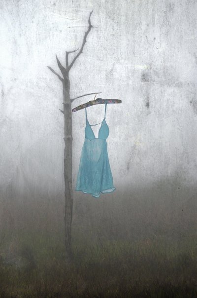 Vestido azul brumoso de Steven Gibson