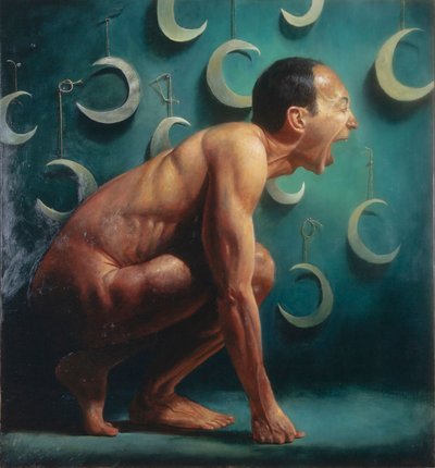 Aullido, 2002 (óleo sobre lino) de Steven Skollar