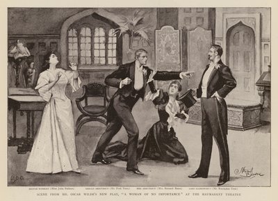 Escena de la obra Una mujer sin importancia, de Oscar Wilde (grabado) de Stewart Browne